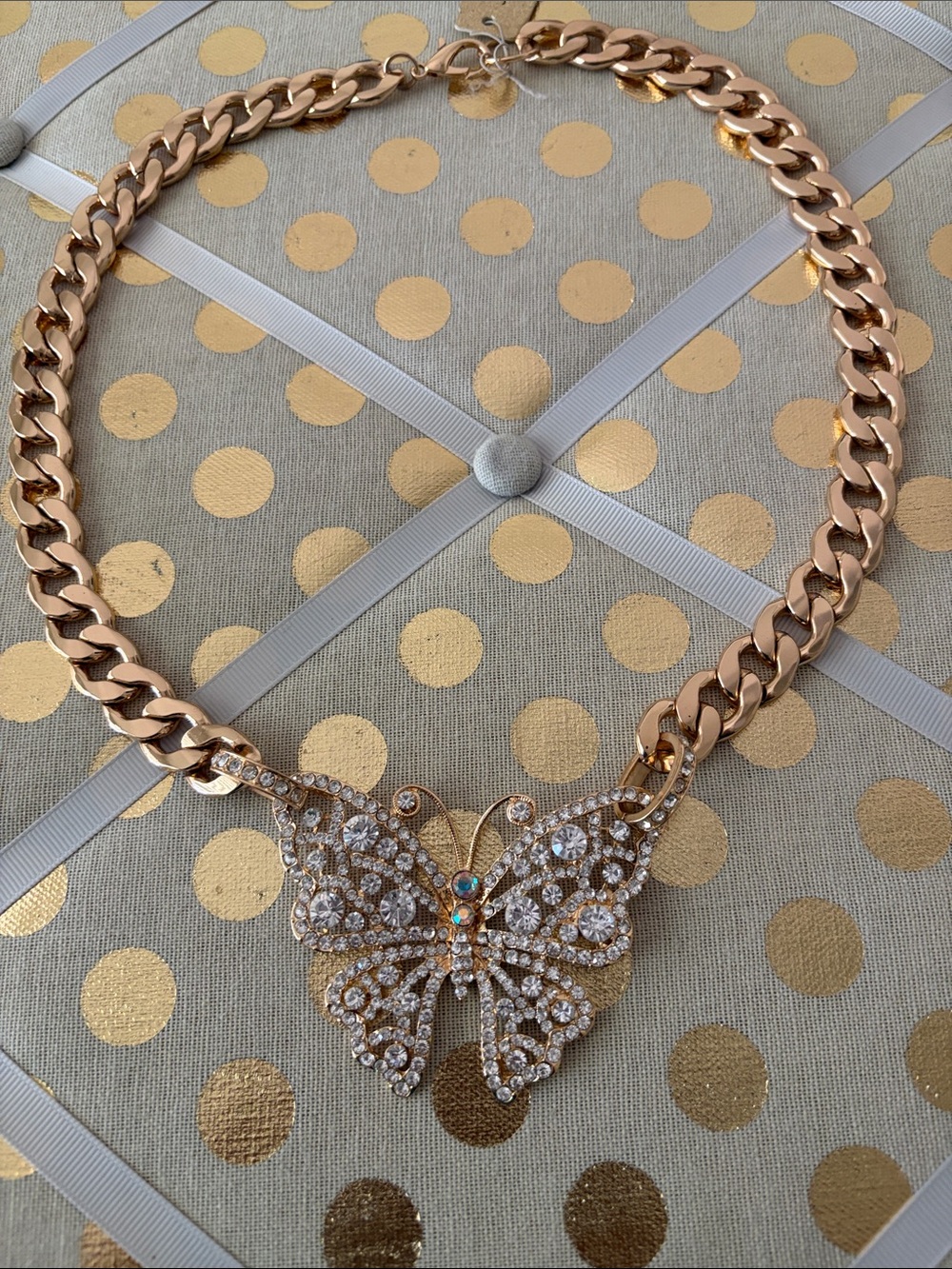 Natasha Rhinestone Butterfly Chunky Bracelet NWT